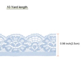 QUARKZMAN Lace Trim Vintage Crochet 0.98 x 10 yards Light Blue Lace Ink Ribbon for Crafts Scrapbook Dresses Fabric Wedding Decoration Wrapping Paper