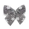 DARO DEKO Jute Bow Grey/White with Snowflakes 12 x 12