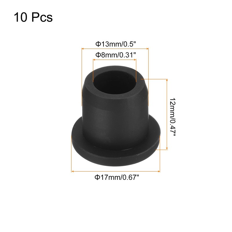 MECCANIXITY High Temp Silicone Plug Mount Dia 13mm/0.5" t Shaped