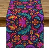 Linen 13x72 Mexican Table Runner for Dia De Los Muertos