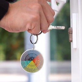 Multicolour Feelings Wheel Round Mood Wheel Therapy Emotions Mental Health Color Wheel Social Work Feelings Sign Keychain Key Holder A Chroma Ordinary Key tool