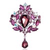 Women's Multicolor Water Drop Rhinestone Crystal Brooch Pin Wedding Bridal