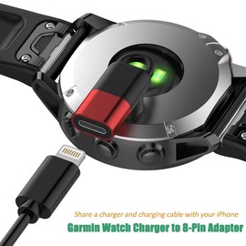 Garmin Watch Charger to 8-Pin Adapter 90 Degrees, Compatible with Garmin Fenix 7/7S/7X/6S/6/6X/5S/5/5X, Instinct 1/2/2S/Tide/Tactical, Forerunner, Vivomove,Vivoactive,Venu Series and More