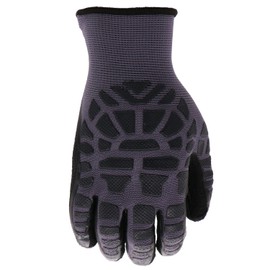 Boss Men's Tactile Grip Micro Armor Foam Latex Dipped Work Glove, Nylon Shell, Water Resistant, Abrasion Resistant, Black/Gray, X-Large (B32051-XL)
