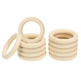 PATIKIL 60mm/2.36" Unfinished Wooden Rings, 20 Pack Natural Solid Wood Rings Circle for DIY Craft Ring Pendant Connectors, Wood Color