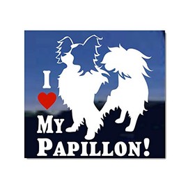 I Love My Papillon Vinyl Window Dog Decal Sticker