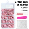 AddFavor 240pc/Pack Short Press on Nails Pink Short Square Fake