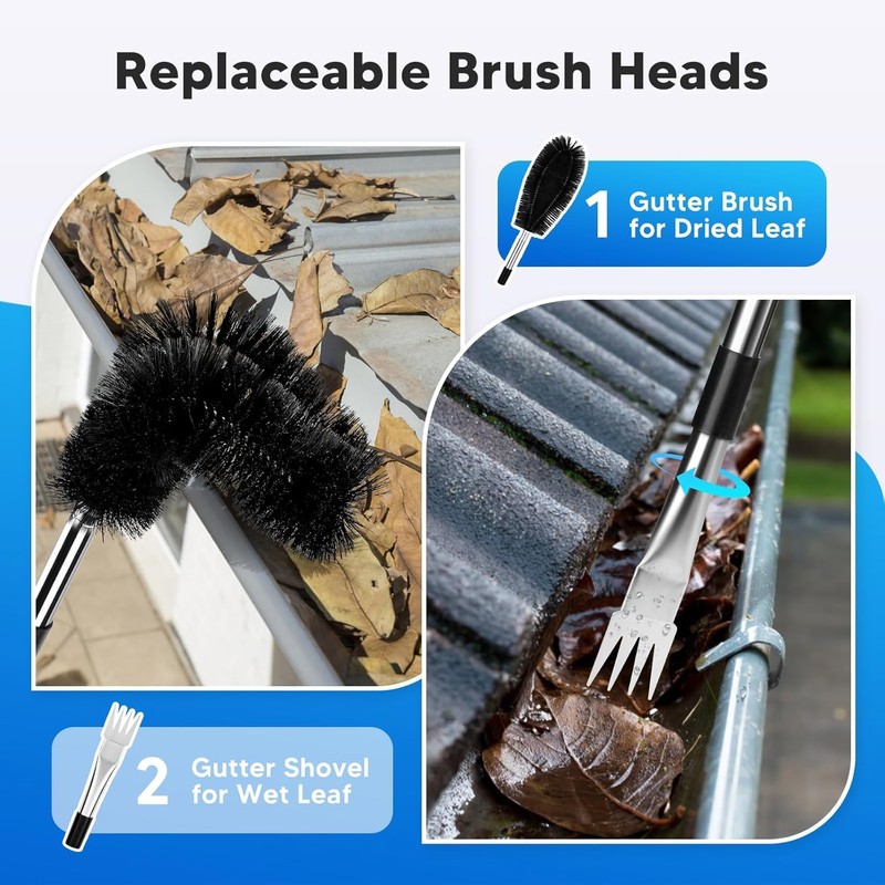 11.8 FT Gutter Cleaning Tools From the Ground, No Ladder