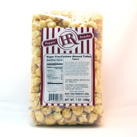 HR Poppin' Snacks Cashew Almond Toffee Popcorn - Made in USA - Made in Nebraska - 100's of flavors to choose from - Nebraska popcorn - Produced in Gibbon, Nebraska