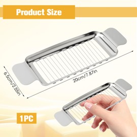 EBQOSK Butter Slicer Cutter, Stainless Steel Butter Cutter Slicer - 18 Sharp Wires for Perfect 0.25" Slices, Handheld Multipurpose Kitchen Tool for Block Cheeses, Butter, Soft Fruits & Dishwasher Safe