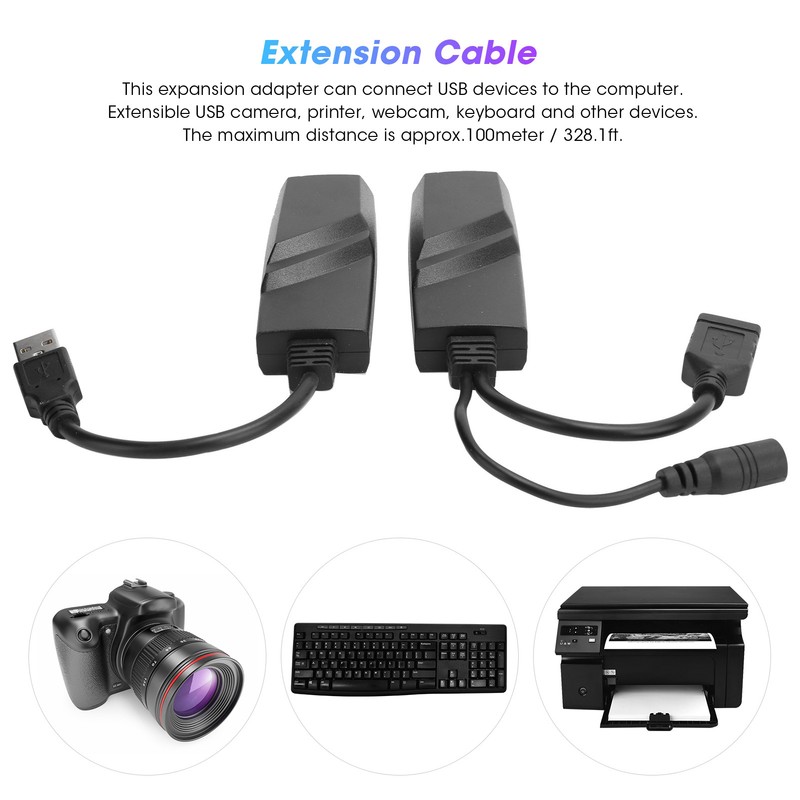 Network Extension Cable USB2.0 to RJ45 Adapter Converter Extender CAT5E