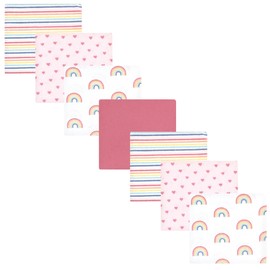 Hudson Baby Unisex Baby Cotton Flannel Receiving Blankets Bundle, Creative Rainbow, One Size
