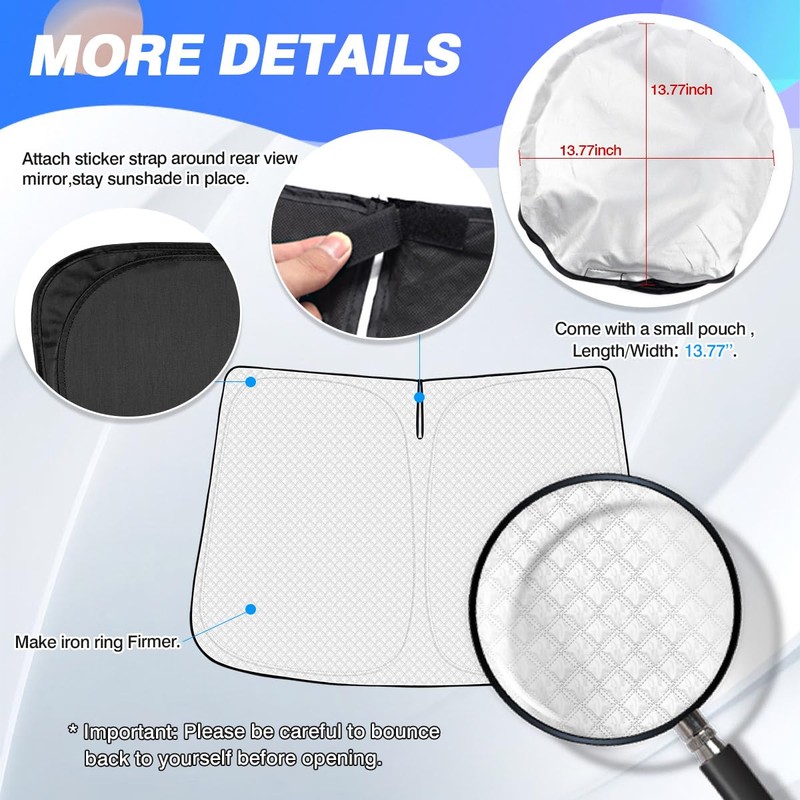 Canvcle Windshield Sun Shade for 2022-2024 2025 Genesis GV70 Accessories