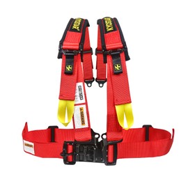 Wuidail 4 Point Harness Seat Belt with 2 Inch Padding Comfortable Shoulder Pad Seat Belt for Go Kart UTV & ATV (Red-1)