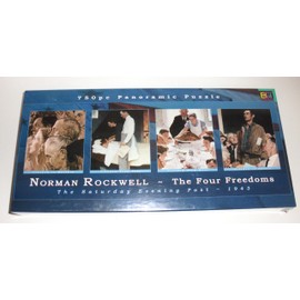 Norman Rockwell The Four Freedoms 750pc Panoramic Puzzle The Saturday Evening Post-1943