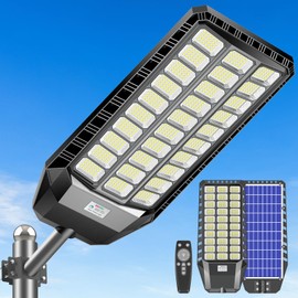 9000W Solar Street Lights Outdoor Waterproof, Commercial Grade 480000 Lumens Dusk to Dawn Solar Flood Light Motion Sensor, LED Solar Lights Outdoor with Remote Control for Parking Lot, Backyard