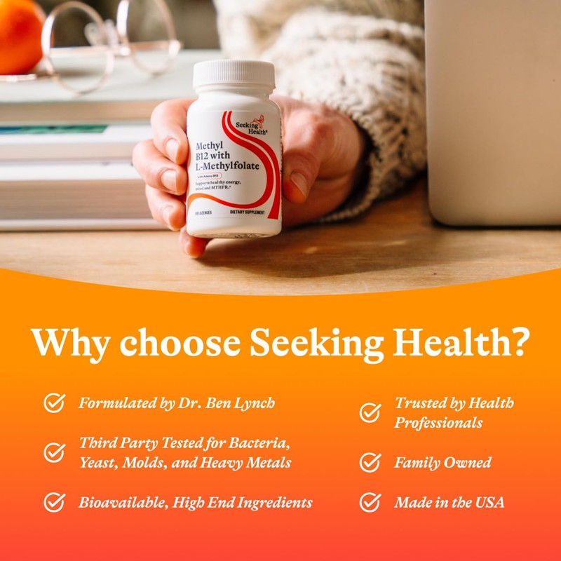 Seeking Health Methyl B12 with L-Methylfolate - MTHFR Support Supplement