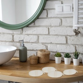 Relaxdays Loofah Sponge Set of 4 for Body & Face, Gentle Exfoliating and Deep Pore Cleansing, Shower Sponge, Beige