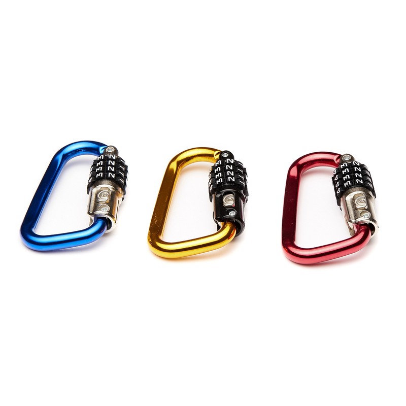 EyezOff 3.5" Carabiner Aluminum Multi Purpose Lock 4-Dial Combination D-Shape