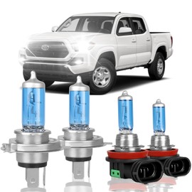 XRDHJI Fit for Tacoma 2012-2015 High Performance Halogen Headlight Bulbs,9003/H4 High Low Dual Beam +H11 Foglamp Replacement Bulbs Kit,Pack of 4