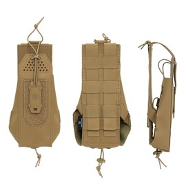 TOPTACPRO Tactical Universal Radio Holster Military Heavy Duty Holder Case for Two Way Walkie Talkie Nylon Pouch for PRC148/152 MPU5(Coyote Brown)