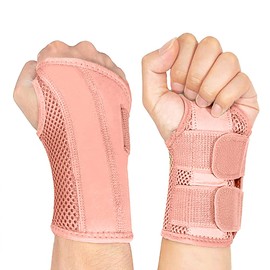 NuCamper Breathable Wrist Support Wrist Bandage with Metal Splint Stabiliser Men Women Wrist Brace Adjustable Wrist Splint for Arthritis, Tendonitis, Sprain