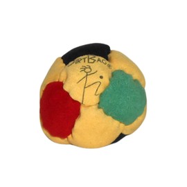 DIRTBAG 14 Panel Footbag, Flying Clipper Original Design, Sand Filled, Hand Stitched - Red/Yellow/Green/Black.
