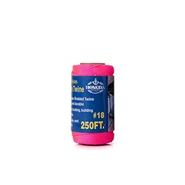 HONGDA Mason Line, 250 Feet #18 Braided Nylon Mason line String Perfect for Masonry Jobs and for The Layout of General Construction, Gardening, DIY Project, Fluorescent Pink