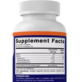 Vitamatic Pumpkin Seed Oil 2000mg 5X180 Softgels Nom GMO Made in the USA Cold Pressed