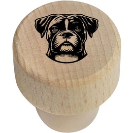 19mm 'Boxer Dog' Wooden Bottle Stopper/Cork (BS00029532)