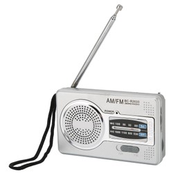 AM FM Transistor Radio DSP Chip Portable Pocket Mini Radio with Loudspeaker Headphone Jack Silver Gray