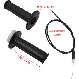 22mm Twist Throttle Rotary Accelerator Hand Grip W Cable 7/8'' For Pit Dirt Bike ATV Mini Bike 50 70 90 110 125cc 150cc 200cc 250cc (120cm Length)