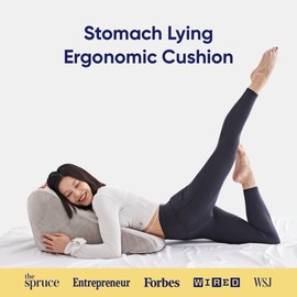 Vesta Unibody Wedge Pillow for Lying on Stomach, Ideal for Workouts, Relaxation, or Meditation, Memory Foam Proning or Backrest Pillow, Adaptable for Sitting, Reclining, and Stretching - Space Grey