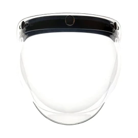 1Storm Universal 3 Snap Button Flip Up Visor Clear Bubble Shield Lens for Retro Vintage Open Face Motorcycle Helmet