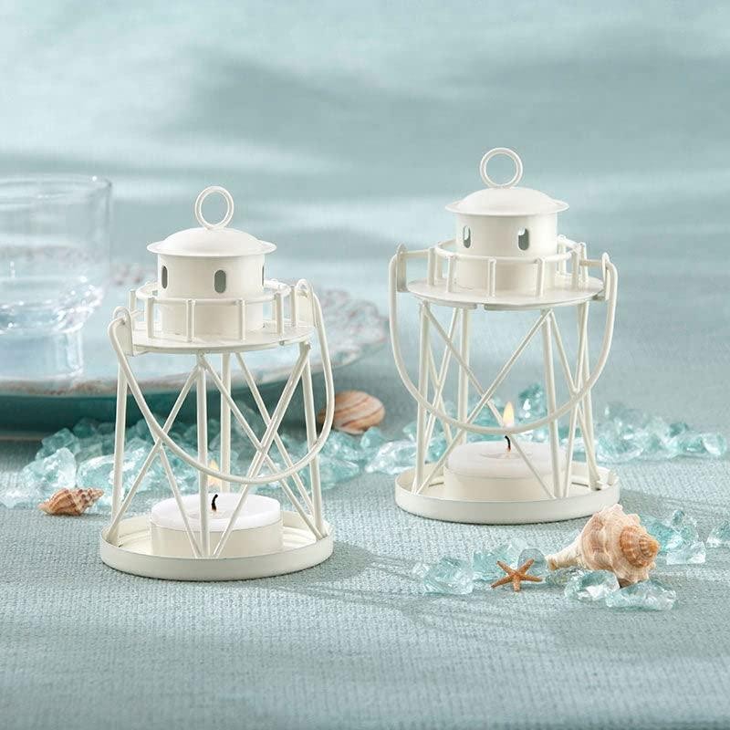 By the Sea Lighthouse Tea Light Holder - size: 4PC