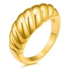 Minnario Gold Ring for Women 316L Stainless Steel Croissant Dome