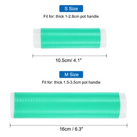 uxcell Silicone Pan Handle Sleeve Set, Heat Resistant Potholder Pot Holders Cover Sleeve for Frying Pan Handle Spatulas, Green (S+M)