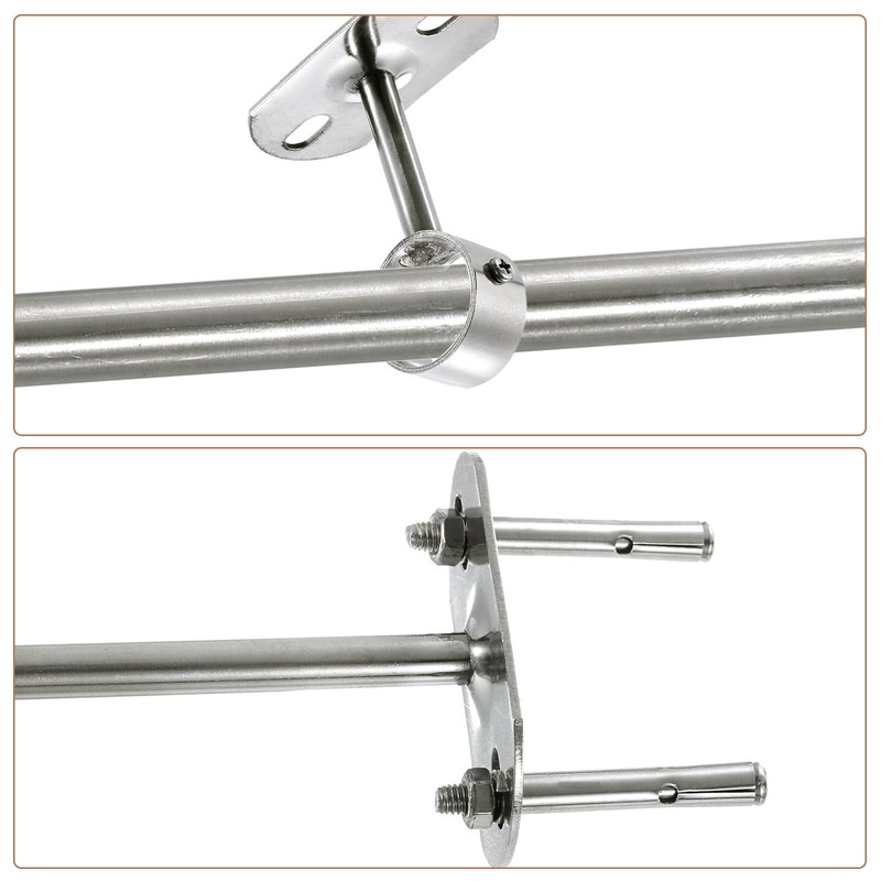 sourcing map 4 Pcs Ceiling Mount Bracket, Wardrobe Pipe Bracket,