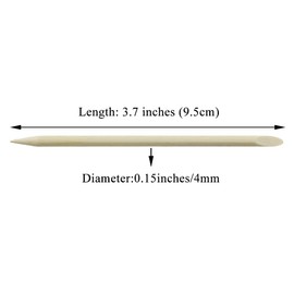 HAHIYO 3.7 inches 100PCs Natural Wood Double-Ended Cuticle Pusher Stick - Mini Orange Wood Stick for Nail Care, Manicure, and Pedicure - Effective Nail Cuticle Remover and Cleaning Tool Set