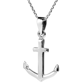 AeraVida Nautical Anchor Cross of Hope .925 Sterling Silver Necklace | Sterling Silver Necklace for Women | Long Necklaces for Women | Necklace Women Jewelry