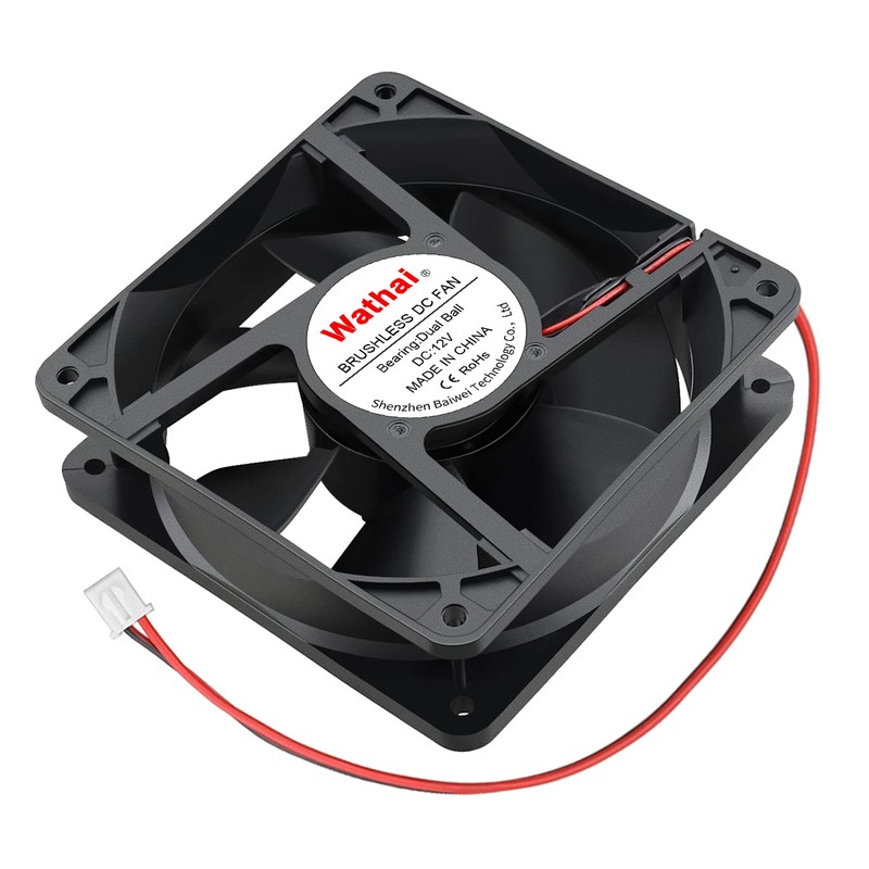 Wathai 120mm x120 x 38mm 12V 2Pin Dual Ball 12cm