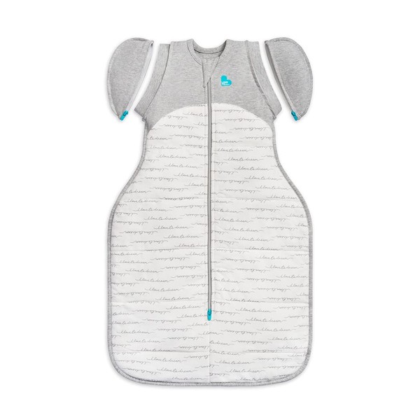 Love To Dream Swaddle Up Transition Bag Original, Medium (6-8.5kg), Built-in Quilt for Cool Temperatures (16-20°C), Patented Zip-off Wings, Gentle Transition from Swaddling to Arms-Free Sleep, White