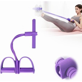 Genérico Bandas Elásticas de Resistencia para Ejercicio, 2025 Nuevos Pedal Estirador de Tobillo de 4 Tubos, Tensor de Tobillo Ajustable para Fitness, Yoga y Entrenamiento