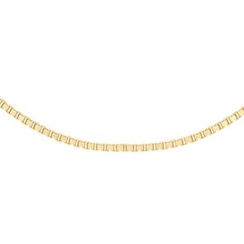 Carissima Gold Unisex 9 ct Yellow Gold 0.7 mm Venetian Box Chain Necklace of Length 41 cm/16 Inch