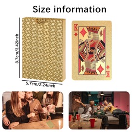 Waterproof Plastic Playing Cards - Durable Deck of Cards, Standard Index Poker Card Deck - Professional Casino Style, Perfect for Poker, Blackjack & Family Card Games (Gold)
