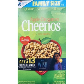 General Mills CHEERIOS FAMILY SIZE APPLE CINNAMON Gluten Free Whole Grain Oats Cereal 19 oz