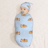 Muishi Cartoon Sleep Corgi Cute Blue Newborn Swaddle Blankets Hat