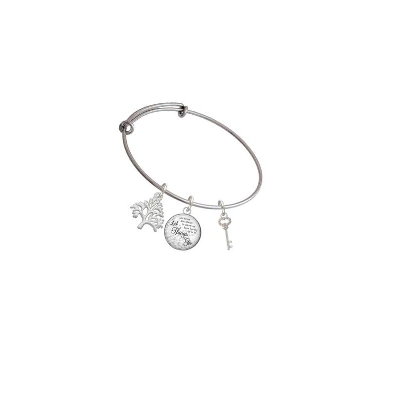 Delight Jewelry Silvertone Small Clear AB Crystals Oval Key Silvertone