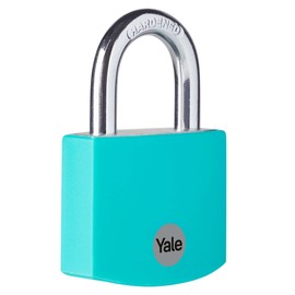 Yale - YE3B/38/119/1/TE Standard Security 38mm Aluminium Padlock - Teal - Open Hardened Steel shackle - 3 keys