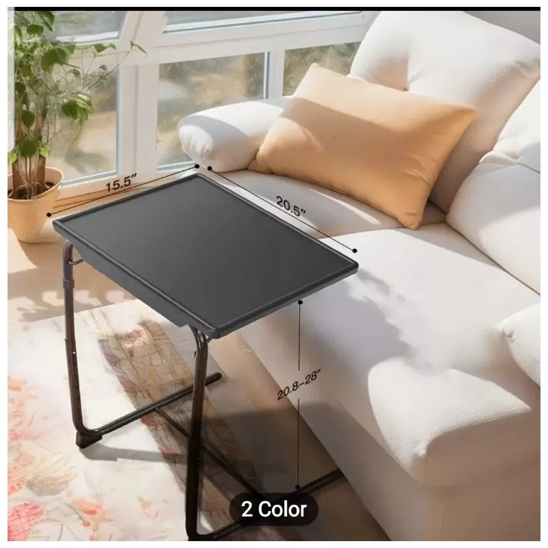 Table Portable & Foldable Comfortable Adjustable TV Tray Table Stand